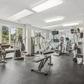 a room with exercise equipment